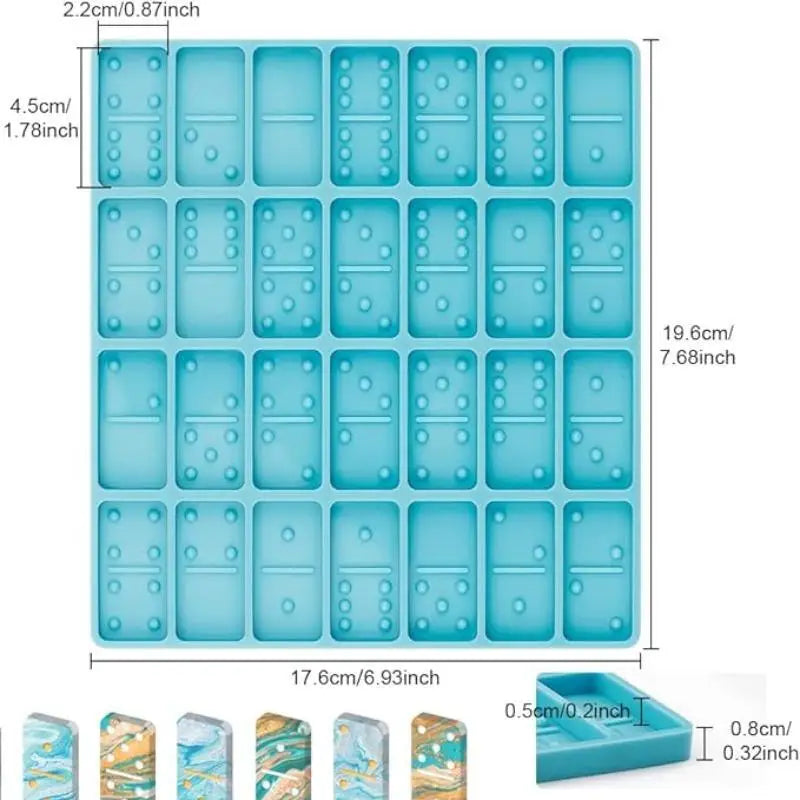 DIY Point Card Game Card Crystal Silicone Mold Domino Mirror Resin Epoxy Mold Home Decoration Storage