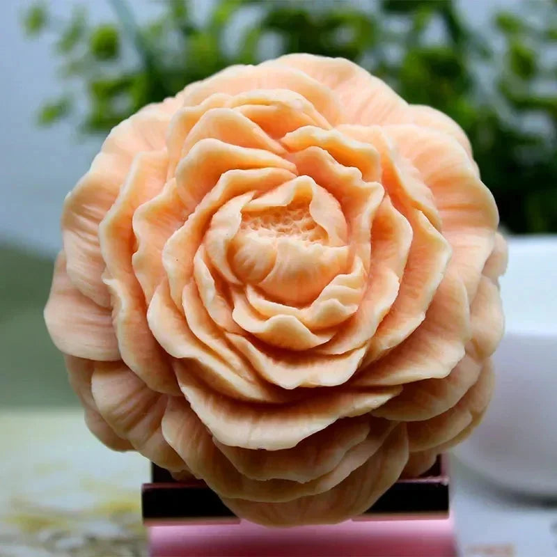 DIY heart shaped rose flower candle silicone mold large Love shaped flower candle mold blooming flower resin mold Christmas