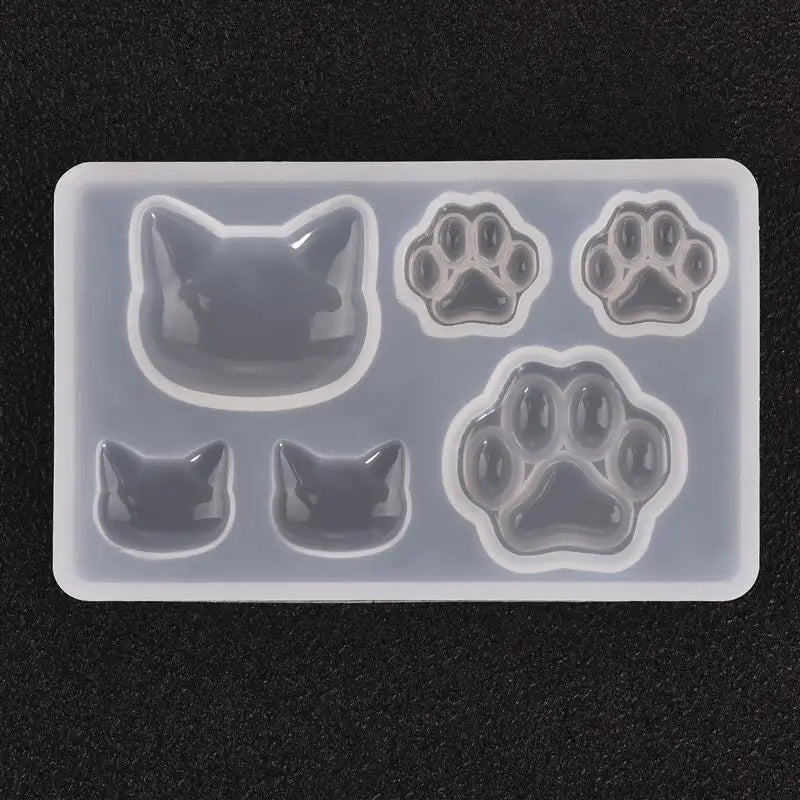 DIY Crystal Epoxy Resin Heart Cat Claw Cabochon Silicone Molds DIY Dried Flowers Jewelry Pendant Moulds UV Resin Mold