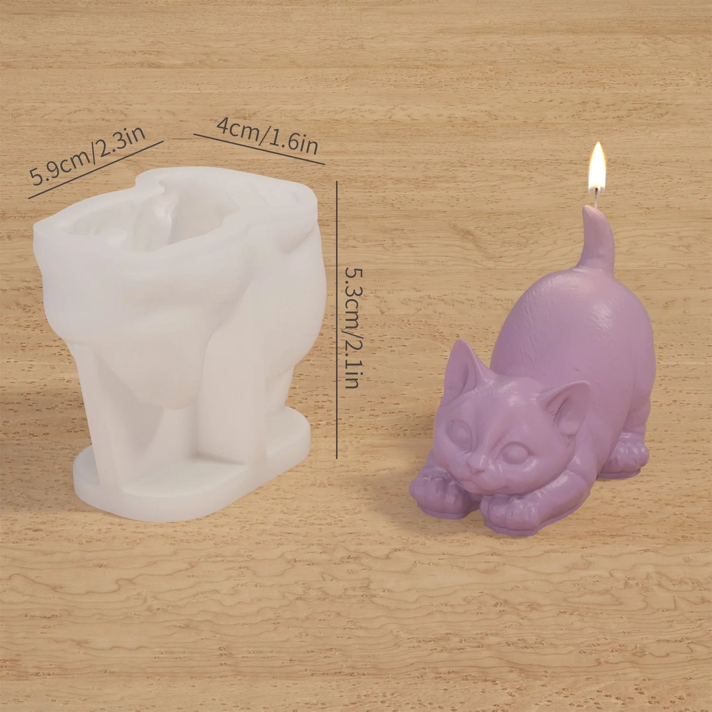 DIY 3D Cat Candle Silicone Mold Aromatherapy Gypsum Candlestick Ornament Epoxy Resin Mold Home Handicrafts Decoration Storage