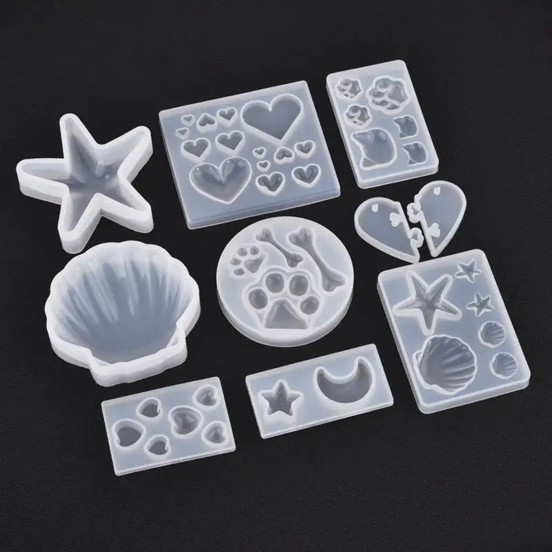 DIY Crystal Epoxy Resin Heart Cat Claw Cabochon Silicone Molds DIY Dried Flowers Jewelry Pendant Moulds UV Resin Mold