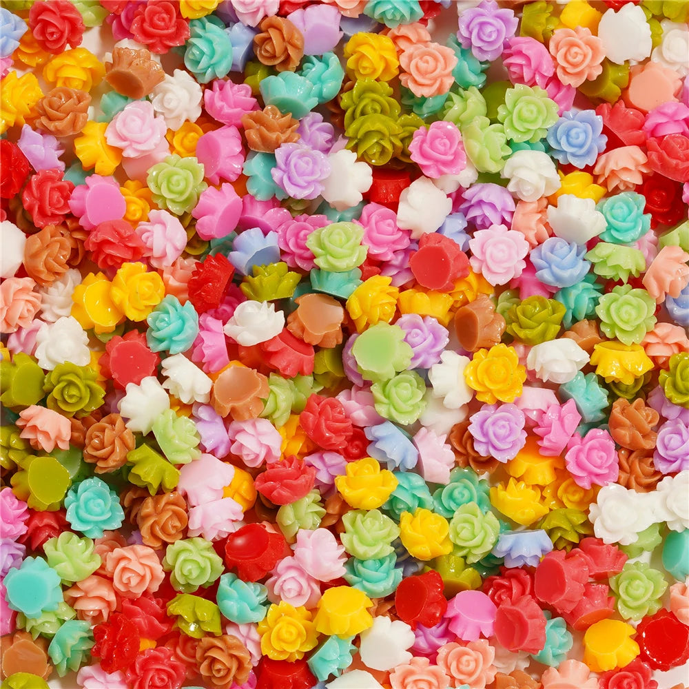 100Pcs/Lot Cute Resin 6/8mm Mixed Flowers Fillings Materials for DIY Epoxy Resin Mold Nail Art Decor Crafts Accessories