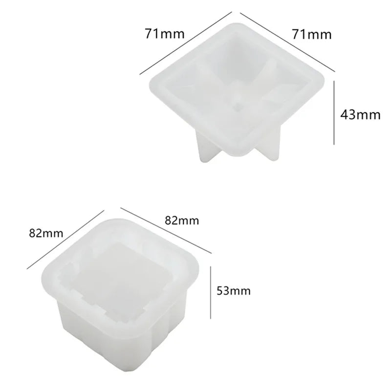 DIY Crystal Epoxy Resin Mold Cut Surface Paste Cube Storage Box Jar Mirror Silicone Mold