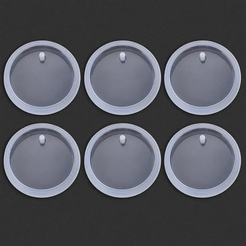 1/6pcs Keychain Pendant Silicone Mold Set DIY Pendant Crystal Epoxy Resin Mold Round Rectangle Pendants Jewelry Making