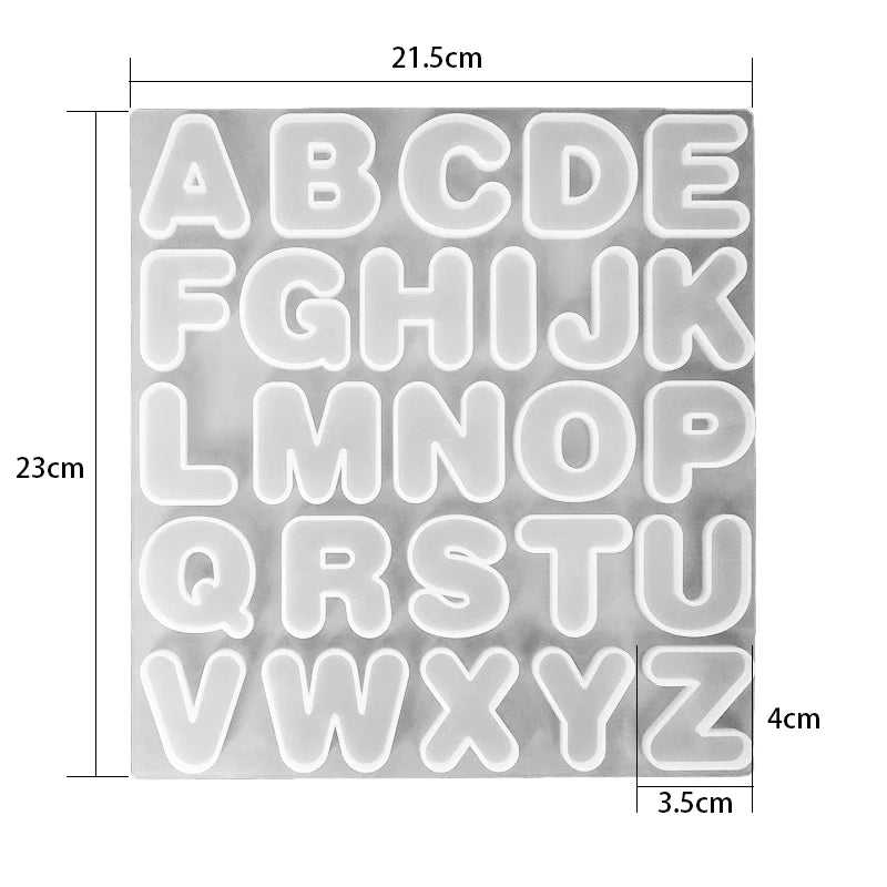 Alphabet Epoxy Resin Silicone Mold DIY Letter Number Pendant Resin Mold Keychain Earring Epoxy Resin Jewelry Crafts Casting Mold